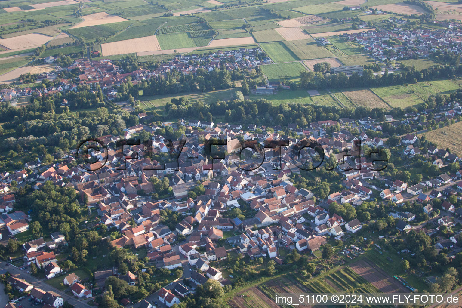 District Billigheim in Billigheim-Ingenheim in the state Rhineland-Palatinate, Germany out of the air