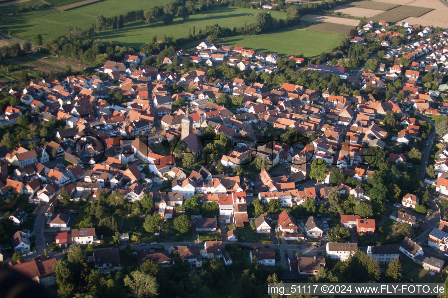 District Billigheim in Billigheim-Ingenheim in the state Rhineland-Palatinate, Germany viewn from the air