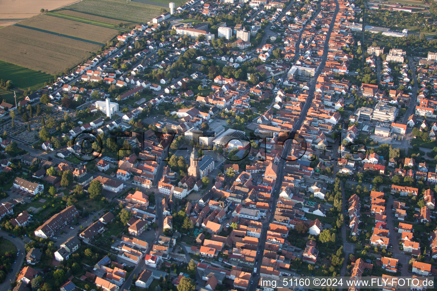 Drone recording of Kandel in the state Rhineland-Palatinate, Germany