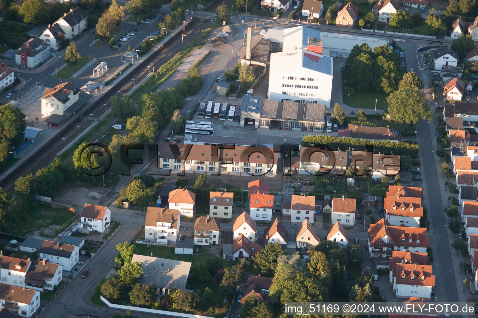 Aerial view of Kandel in the state Rhineland-Palatinate, Germany