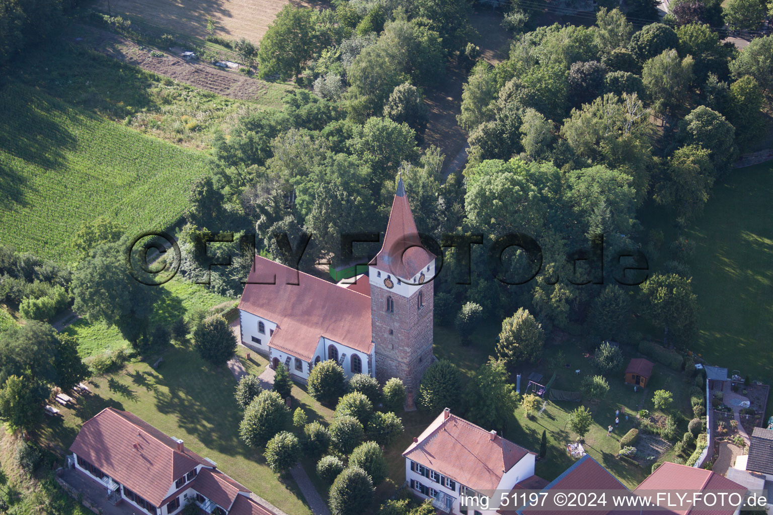 Minfeld in the state Rhineland-Palatinate, Germany viewn from the air