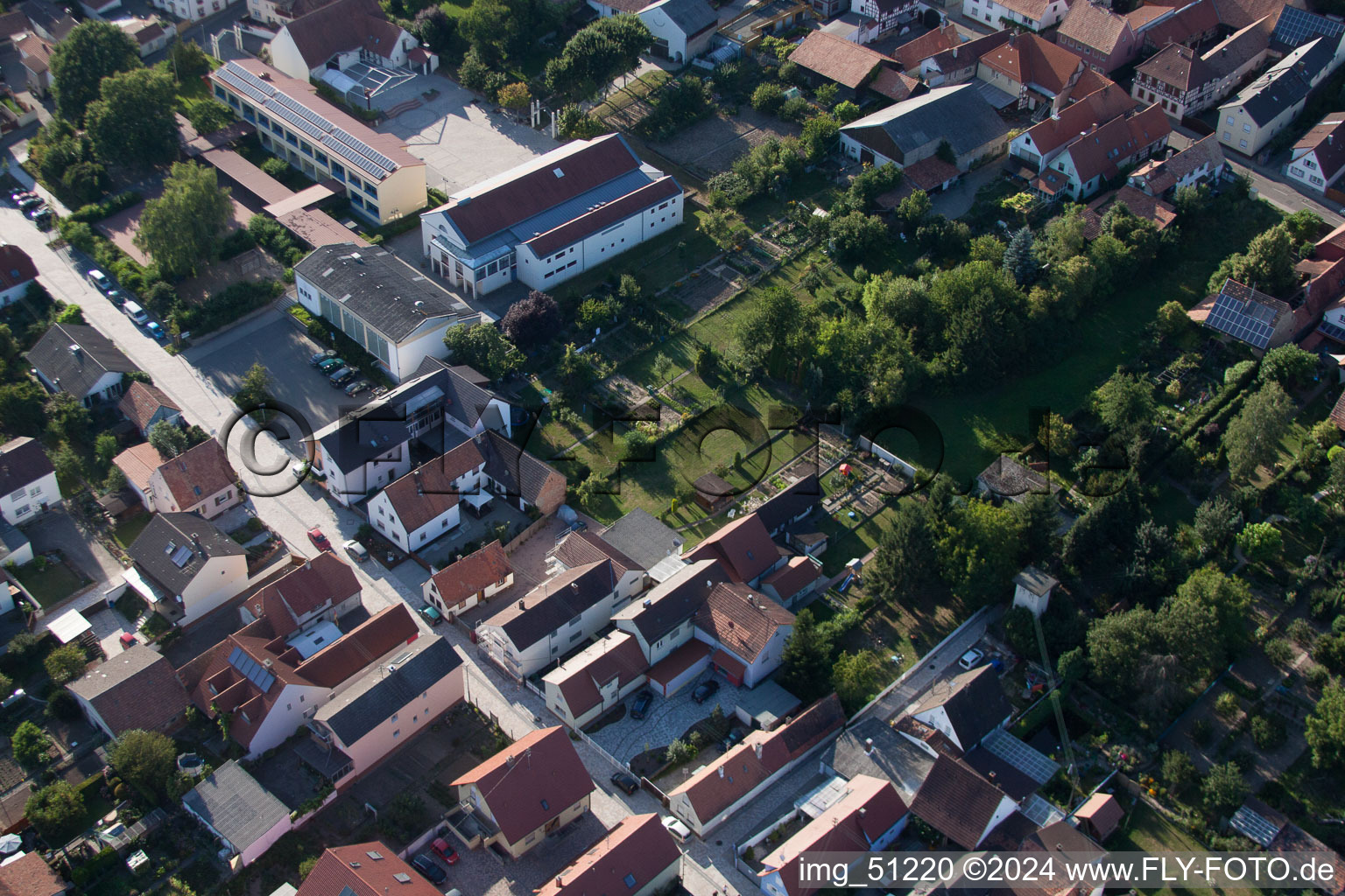 Aerial photograpy of Minfeld in the state Rhineland-Palatinate, Germany