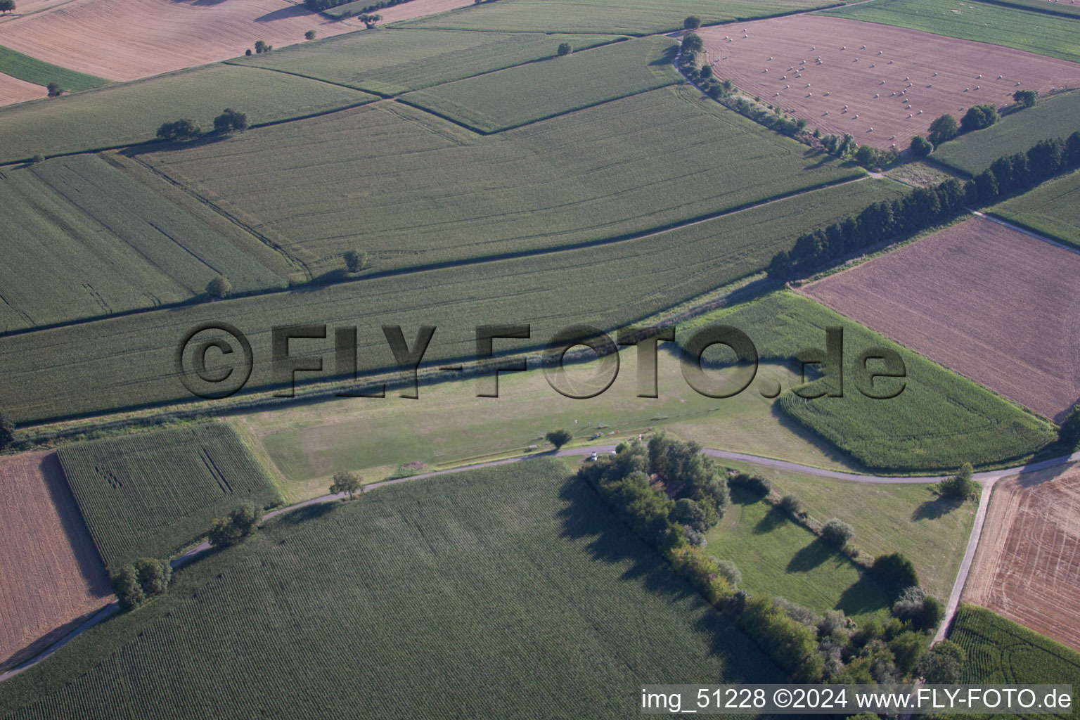 Aerial photograpy of Model airfield in Oberotterbach in the state Rhineland-Palatinate, Germany