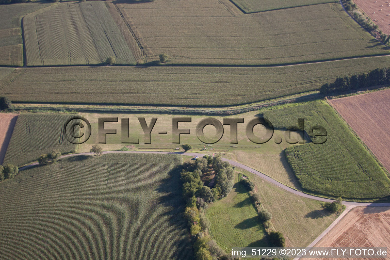 Oblique view of Model airfield in Oberotterbach in the state Rhineland-Palatinate, Germany