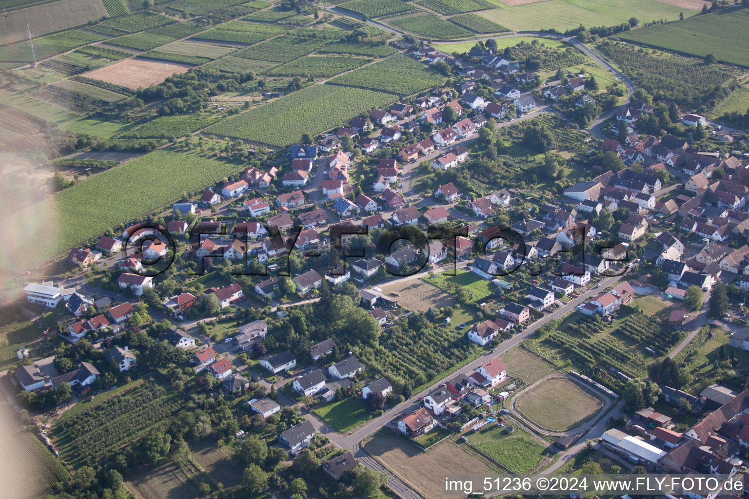 Bird's eye view of Oberotterbach in the state Rhineland-Palatinate, Germany