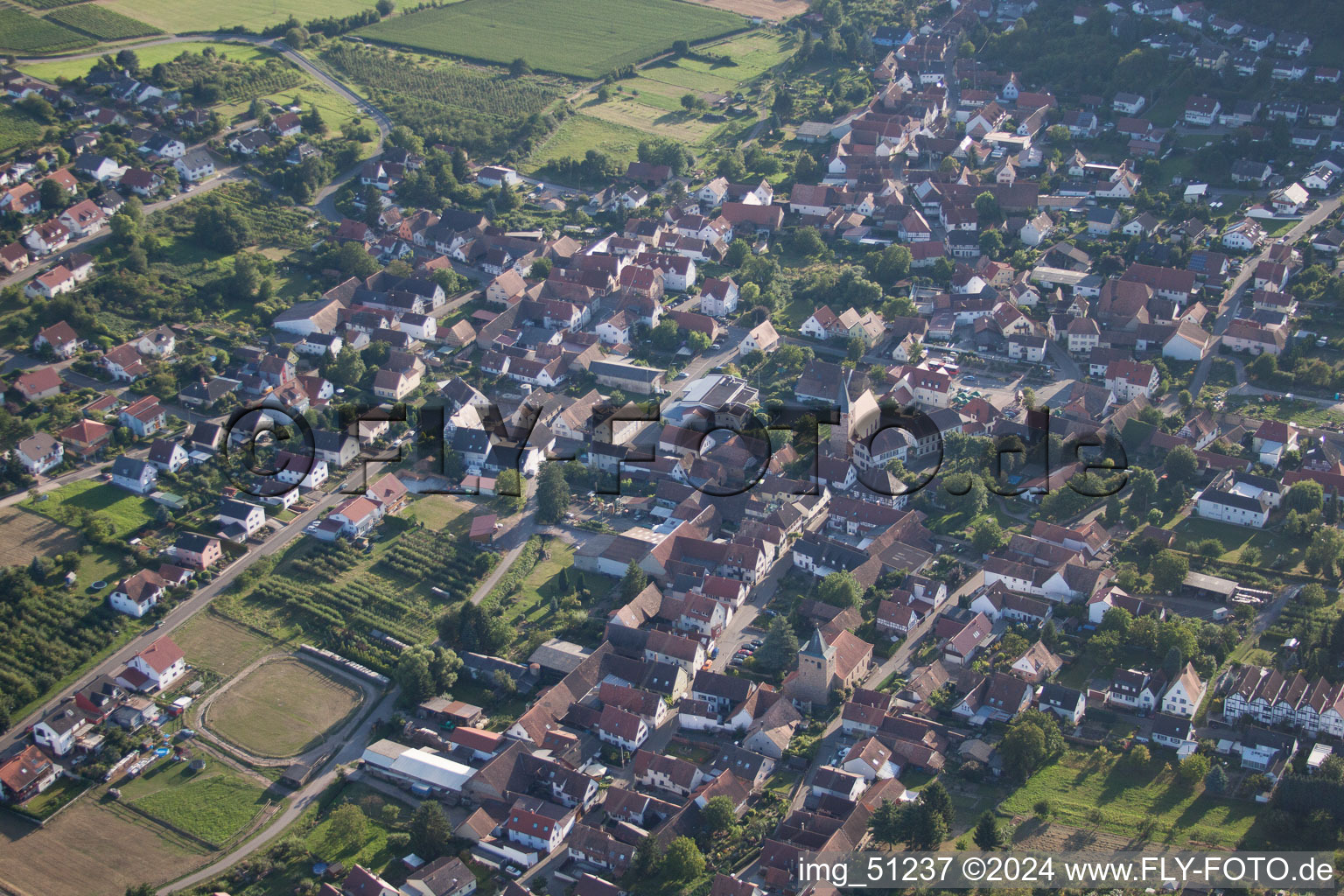 Oberotterbach in the state Rhineland-Palatinate, Germany viewn from the air