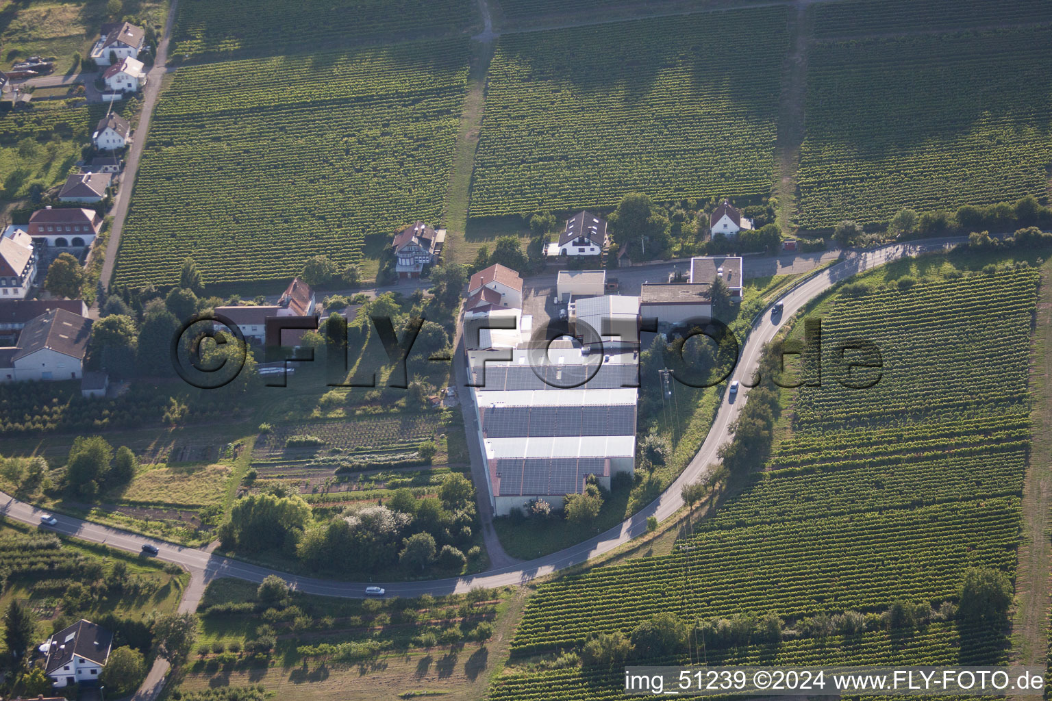 Drone image of Oberotterbach in the state Rhineland-Palatinate, Germany