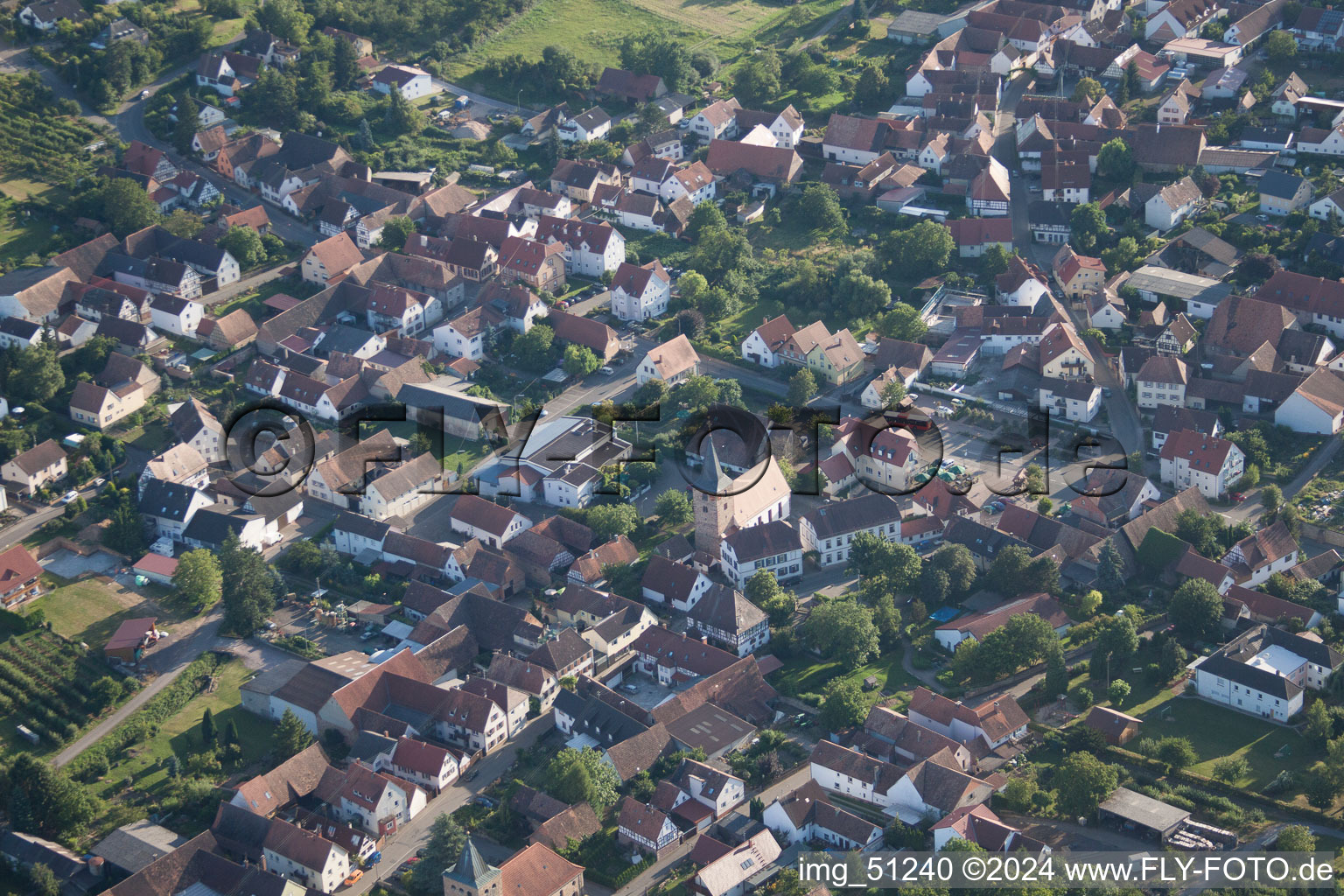 Oberotterbach in the state Rhineland-Palatinate, Germany from the drone perspective