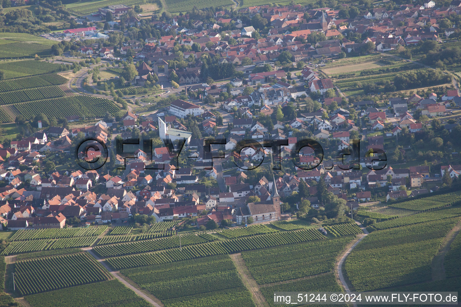 Aerial photograpy of Oberotterbach in the state Rhineland-Palatinate, Germany