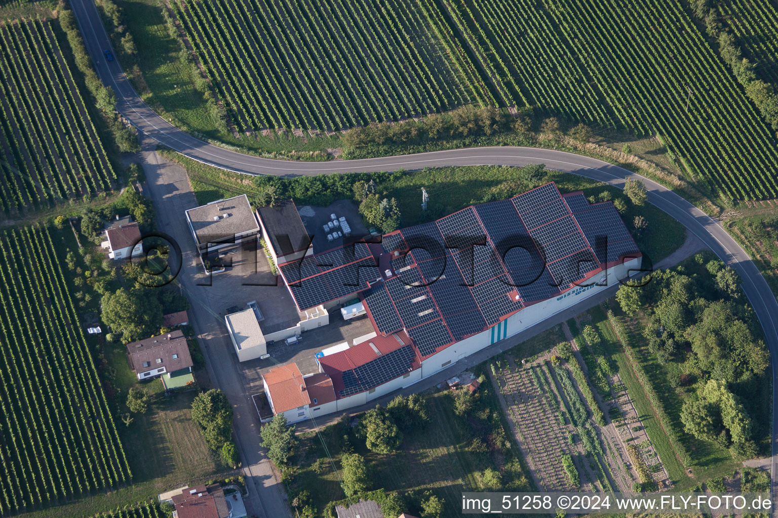 Aerial photograpy of Wissing Wines in Oberotterbach in the state Rhineland-Palatinate, Germany