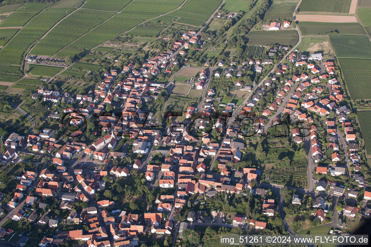 Oberotterbach in the state Rhineland-Palatinate, Germany viewn from the air