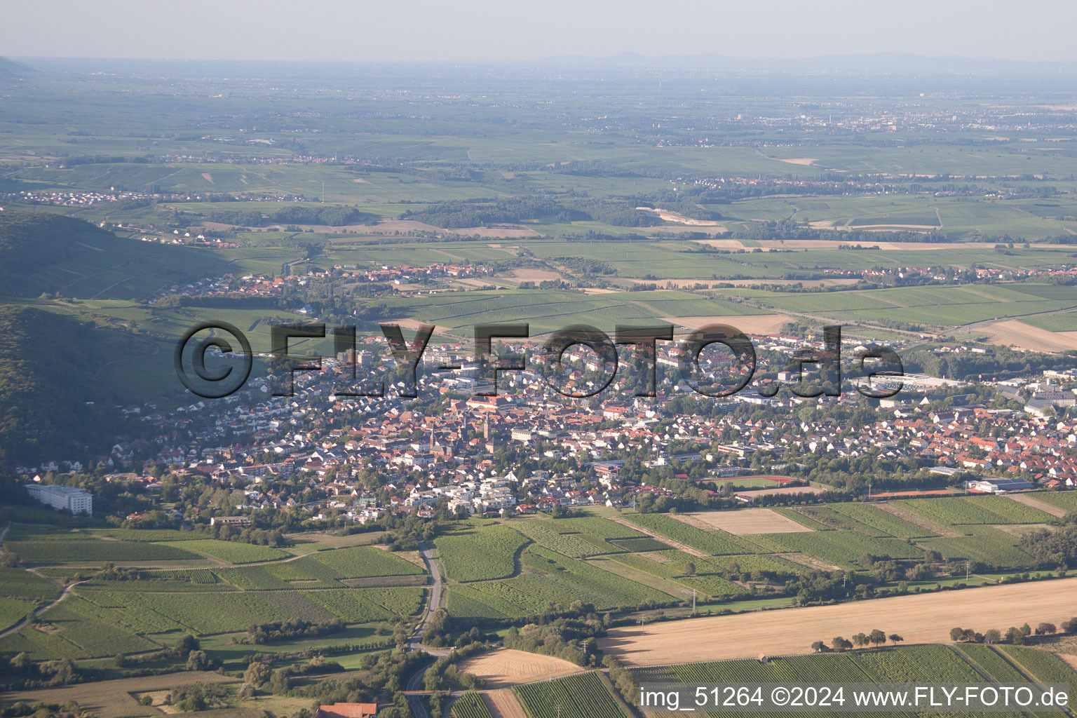 Drone image of Bad Bergzabern in the state Rhineland-Palatinate, Germany