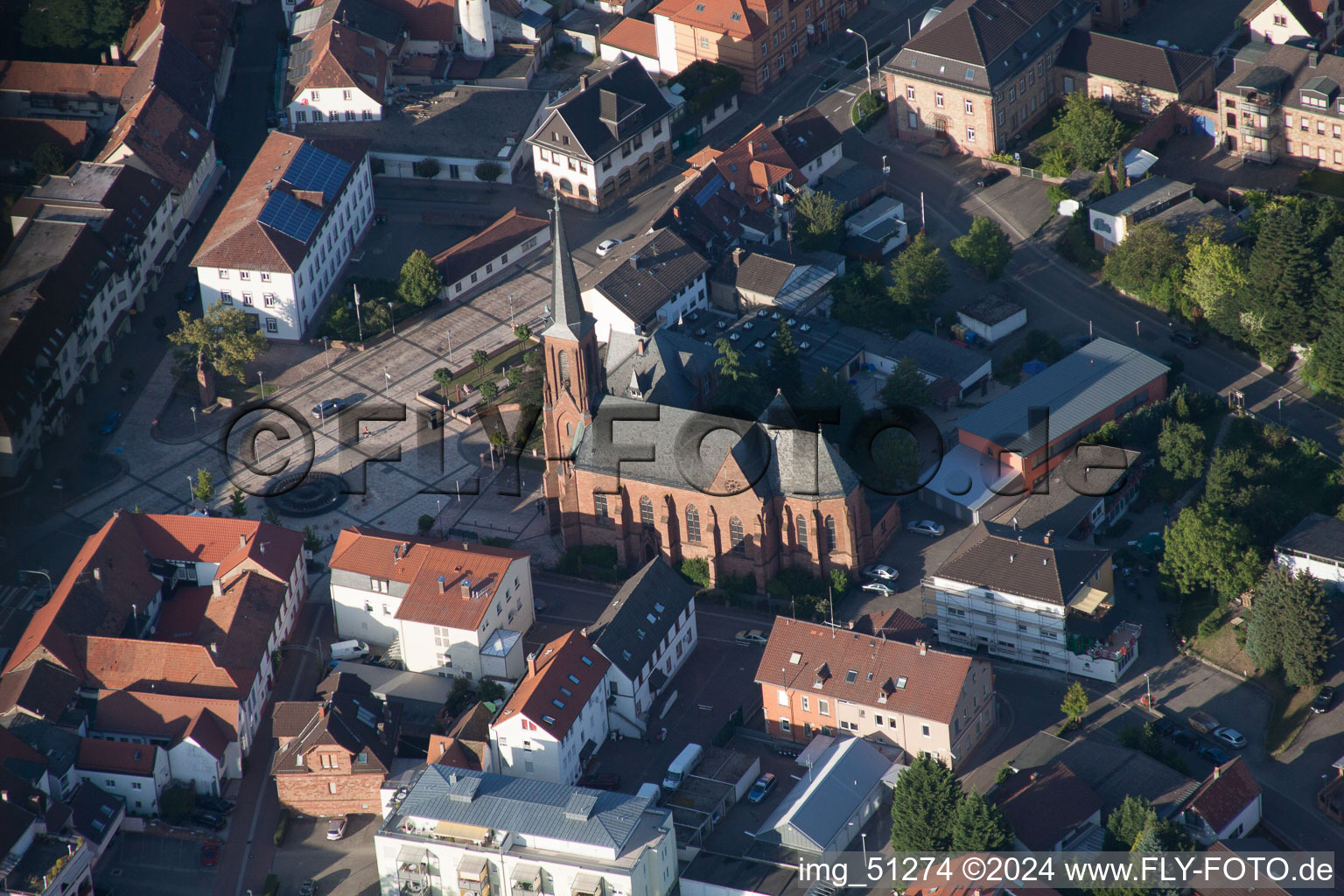 Bad Bergzabern in the state Rhineland-Palatinate, Germany out of the air