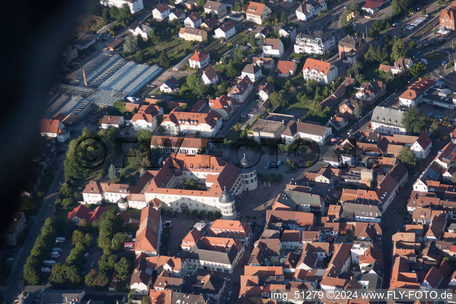 Bad Bergzabern in the state Rhineland-Palatinate, Germany from the plane