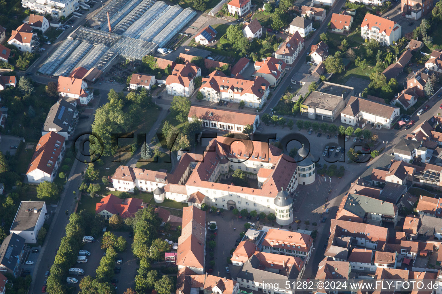 Bad Bergzabern in the state Rhineland-Palatinate, Germany viewn from the air