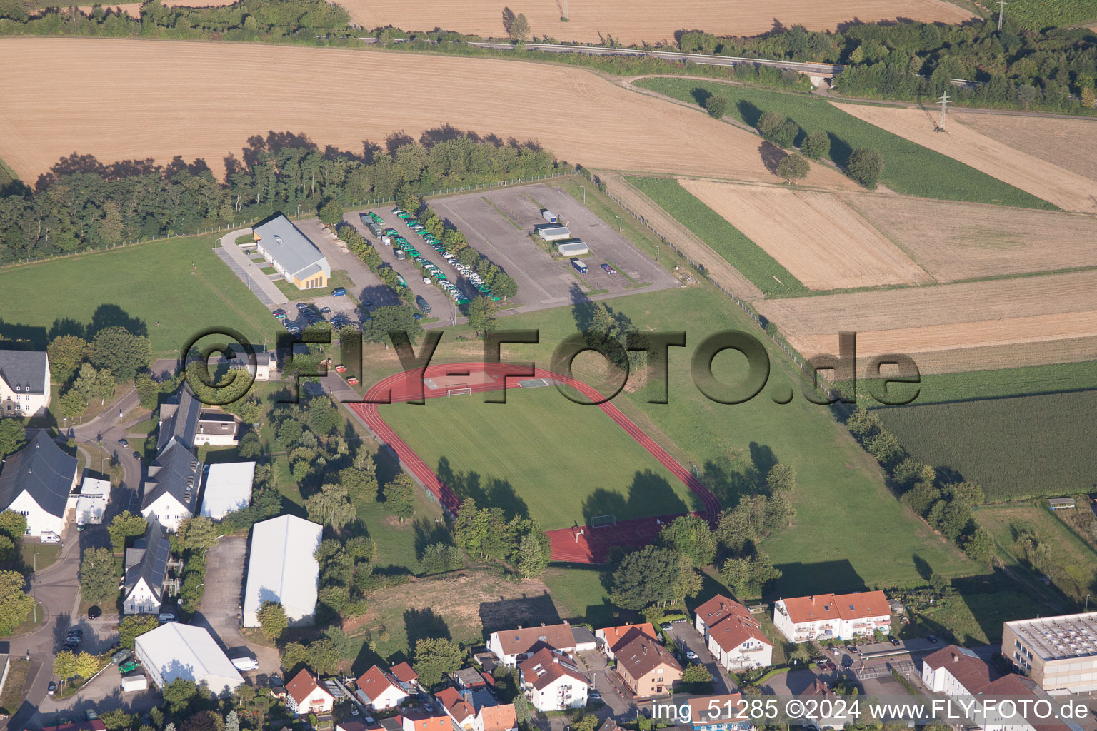 Drone image of Bad Bergzabern in the state Rhineland-Palatinate, Germany