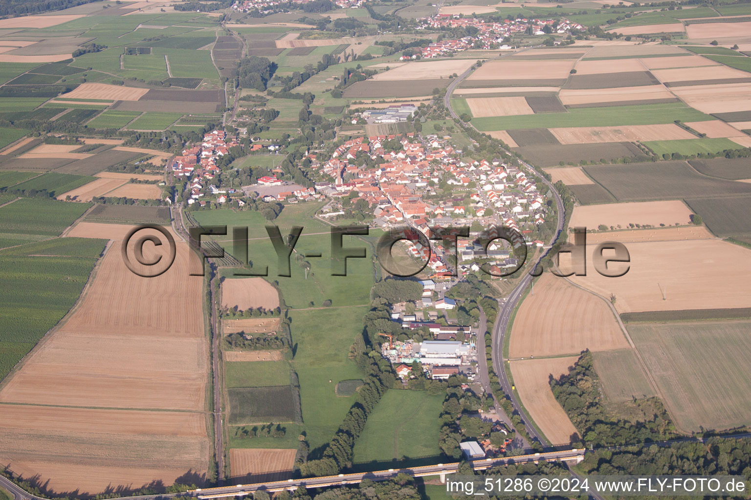 Drone image of District Kapellen in Kapellen-Drusweiler in the state Rhineland-Palatinate, Germany