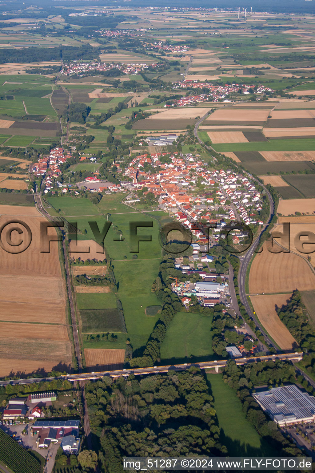 Drone image of District Kapellen in Kapellen-Drusweiler in the state Rhineland-Palatinate, Germany