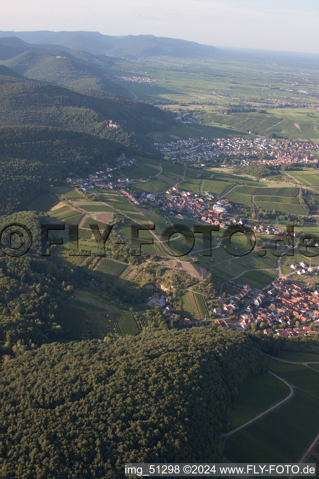 Drone recording of District Gleishorbach in Gleiszellen-Gleishorbach in the state Rhineland-Palatinate, Germany