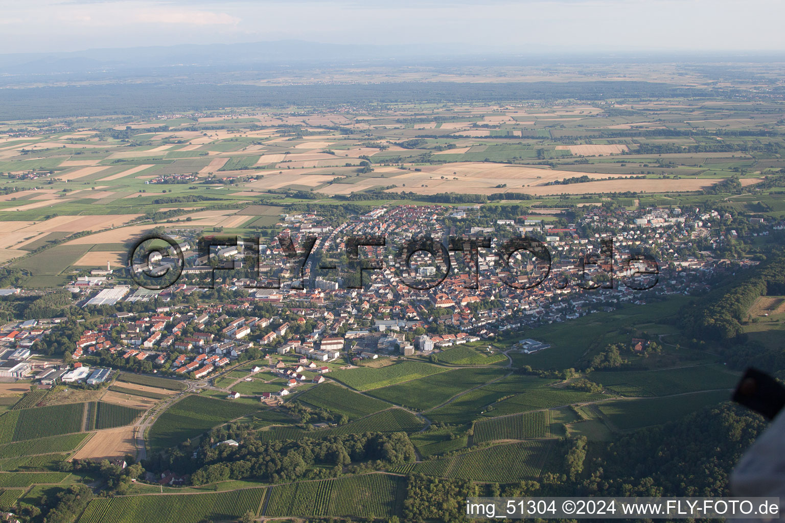 Bad Bergzabern in the state Rhineland-Palatinate, Germany from the drone perspective