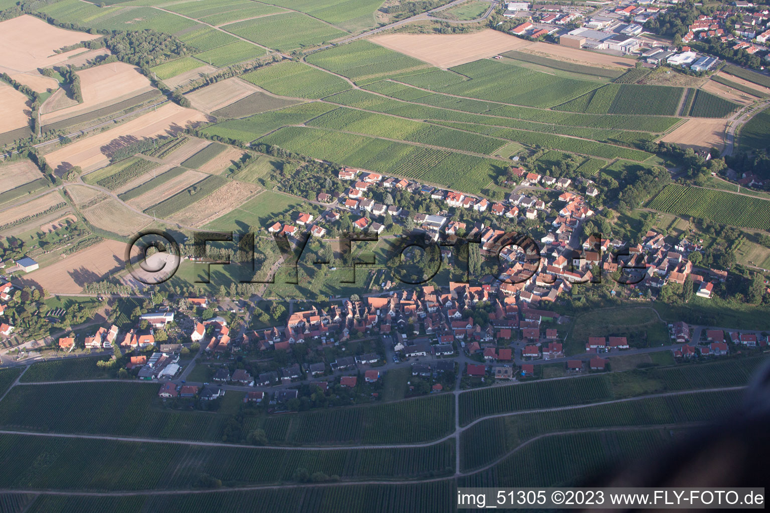 Drone image of District Pleisweiler in Pleisweiler-Oberhofen in the state Rhineland-Palatinate, Germany