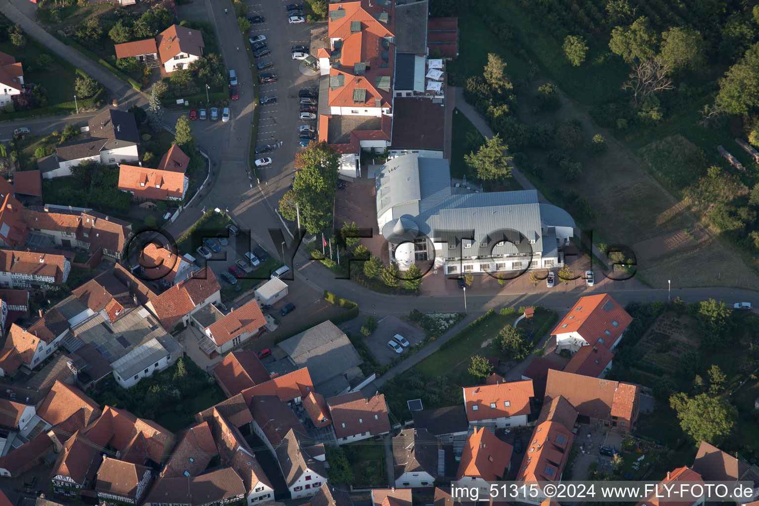 South Palatinate Terraces in the district Gleiszellen in Gleiszellen-Gleishorbach in the state Rhineland-Palatinate, Germany out of the air