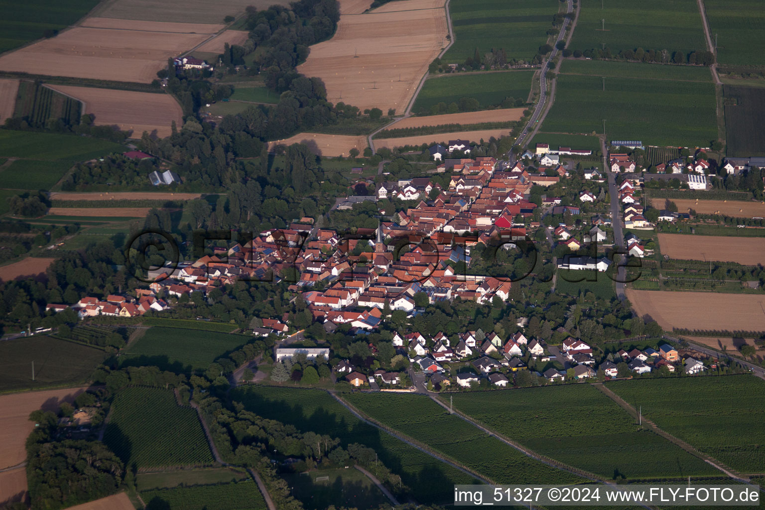 Aerial photograpy of Klingenmünster in the state Rhineland-Palatinate, Germany