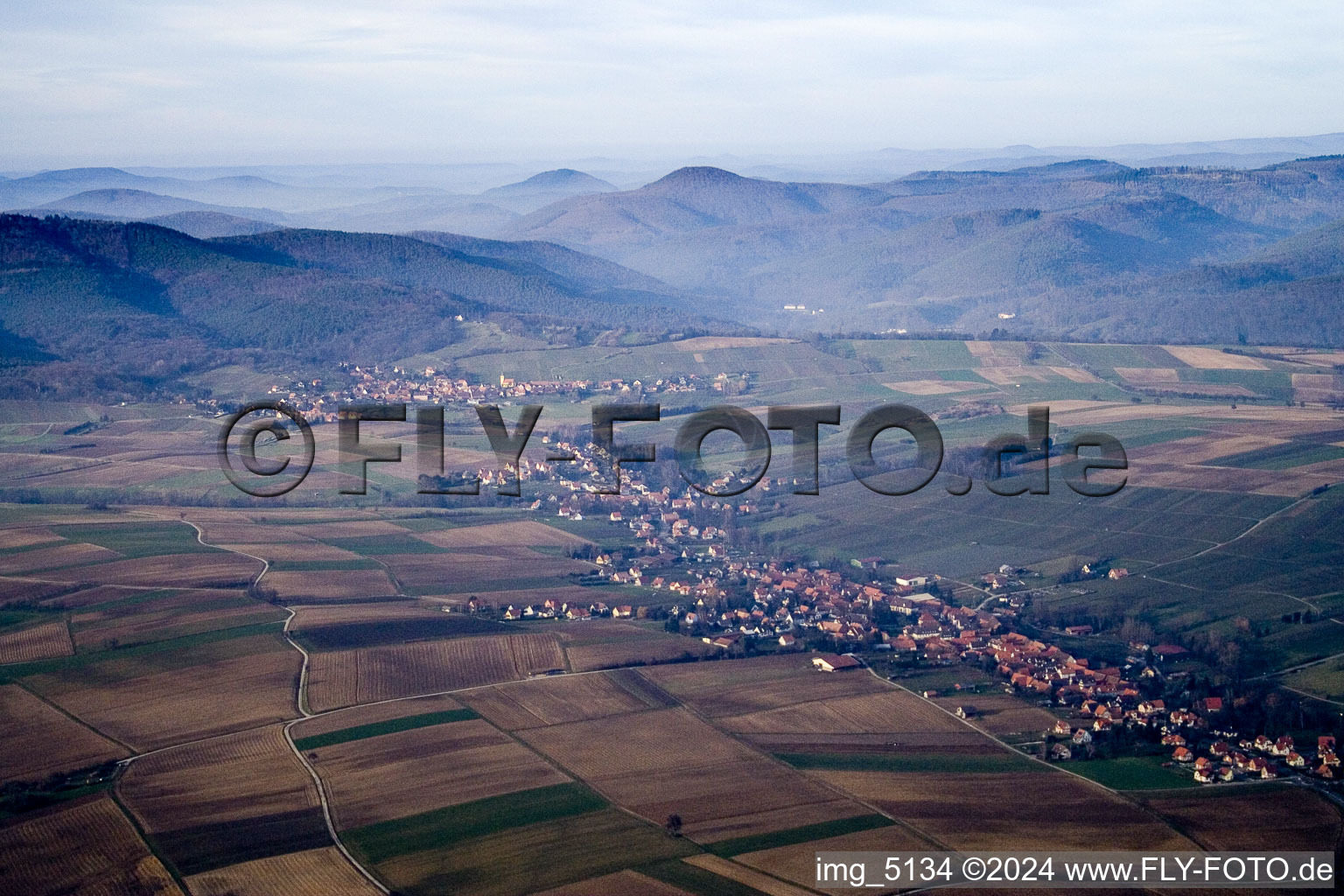 Steinseltz in the state Bas-Rhin, France from above