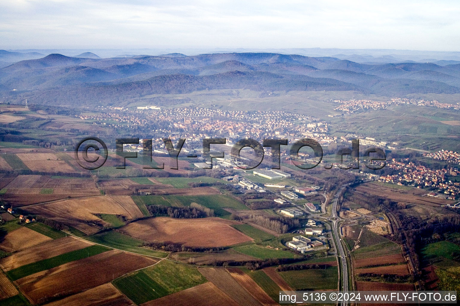 Wissembourg in the state Bas-Rhin, France out of the air