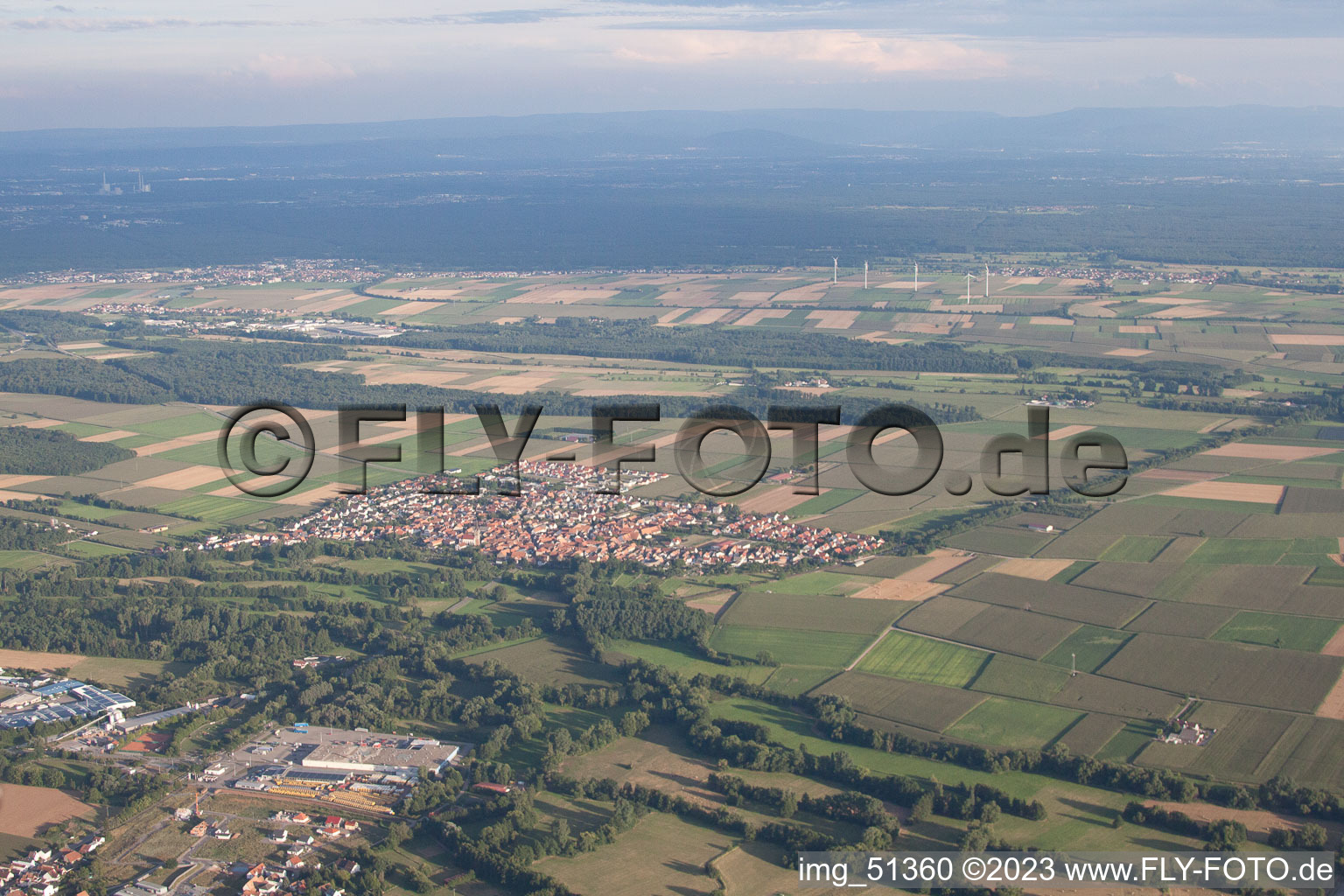Steinweiler in the state Rhineland-Palatinate, Germany out of the air