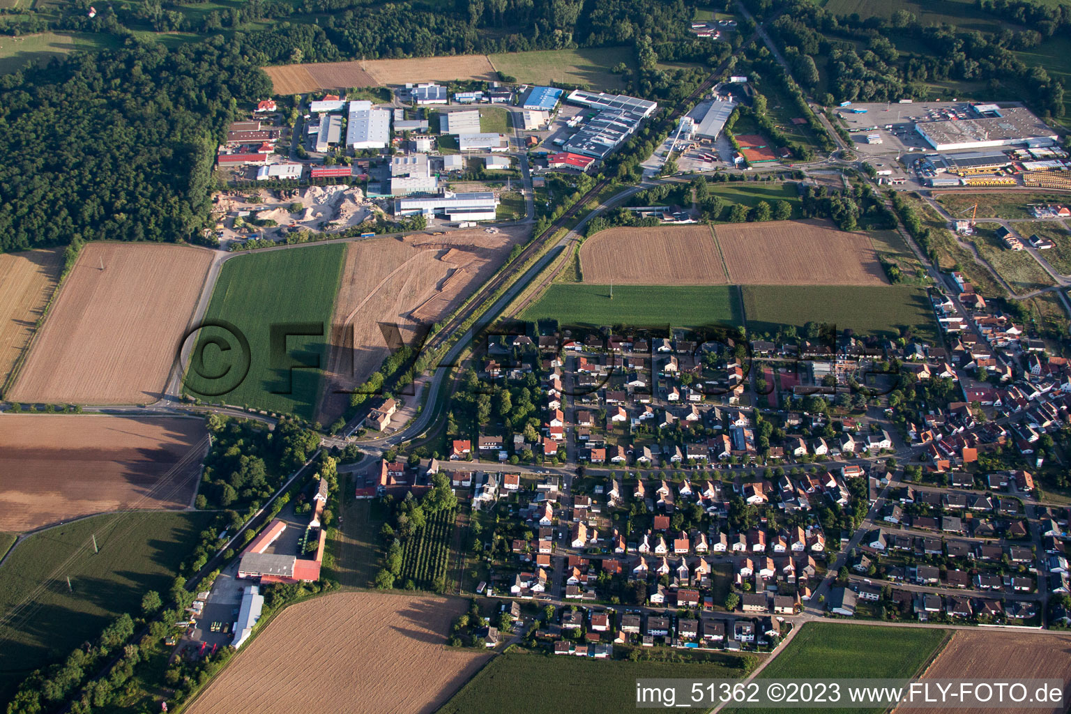 Oblique view of Rohrbach in the state Rhineland-Palatinate, Germany