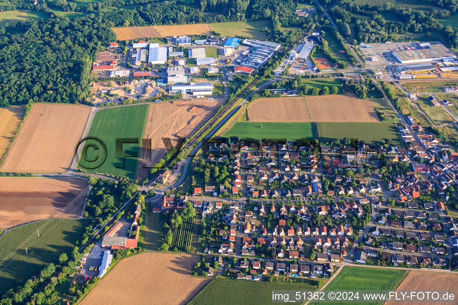 Oblique view of Rohrbach in the state Rhineland-Palatinate, Germany