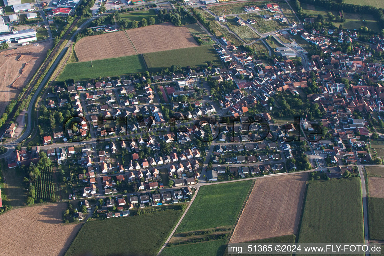 Rohrbach in the state Rhineland-Palatinate, Germany seen from above