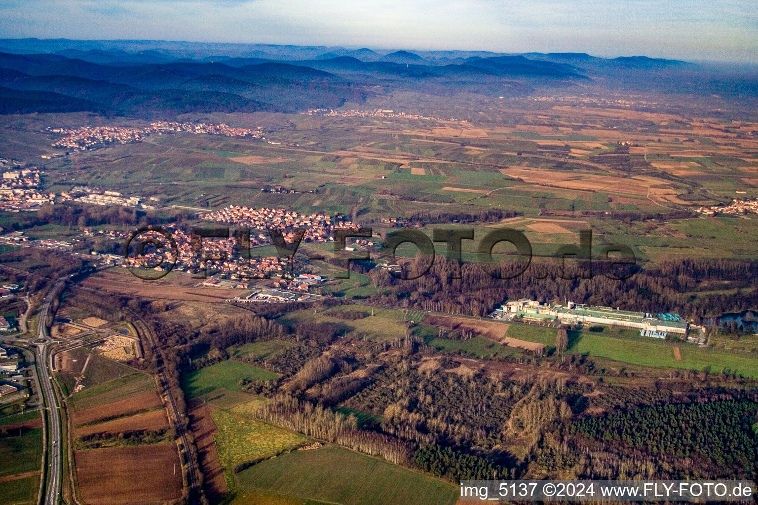 Bird's eye view of District Altenstadt in Wissembourg in the state Bas-Rhin, France