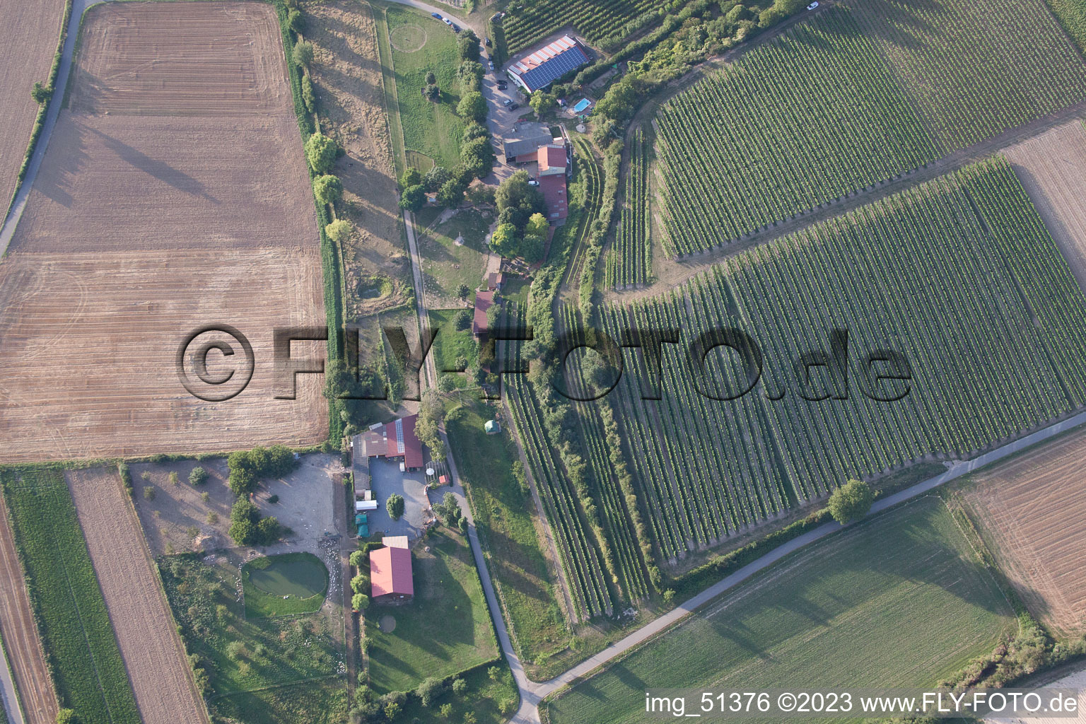 Bird's eye view of District Herxheim in Herxheim bei Landau in the state Rhineland-Palatinate, Germany