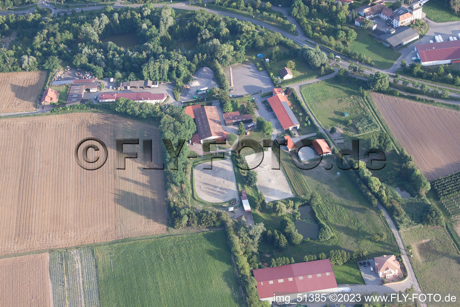 Aerial view of District Herxheim in Herxheim bei Landau in the state Rhineland-Palatinate, Germany