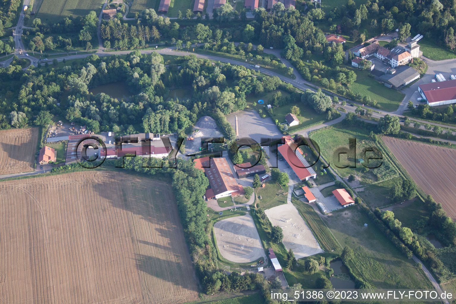 Aerial photograpy of District Herxheim in Herxheim bei Landau in the state Rhineland-Palatinate, Germany