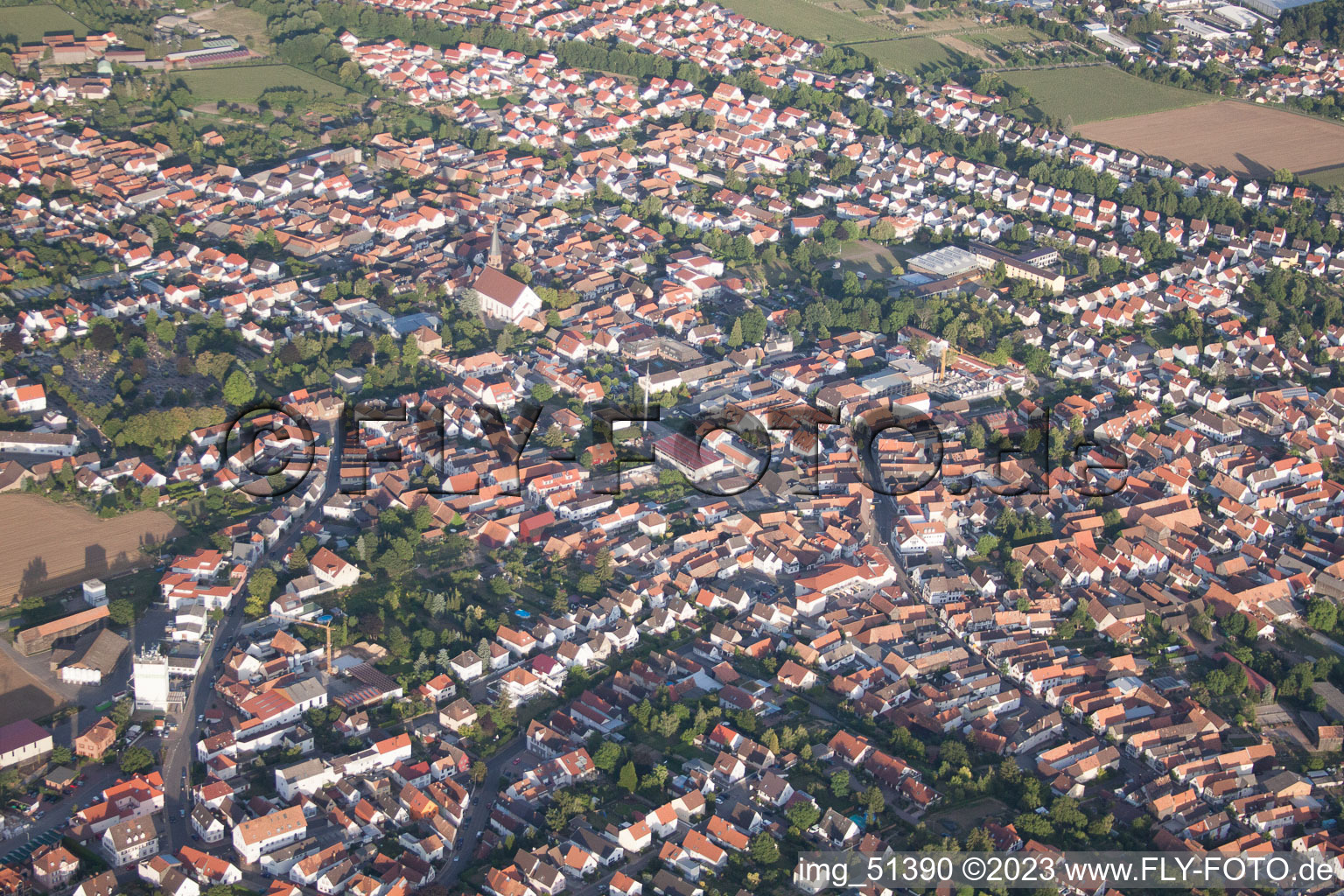 District Herxheim in Herxheim bei Landau/Pfalz in the state Rhineland-Palatinate, Germany out of the air