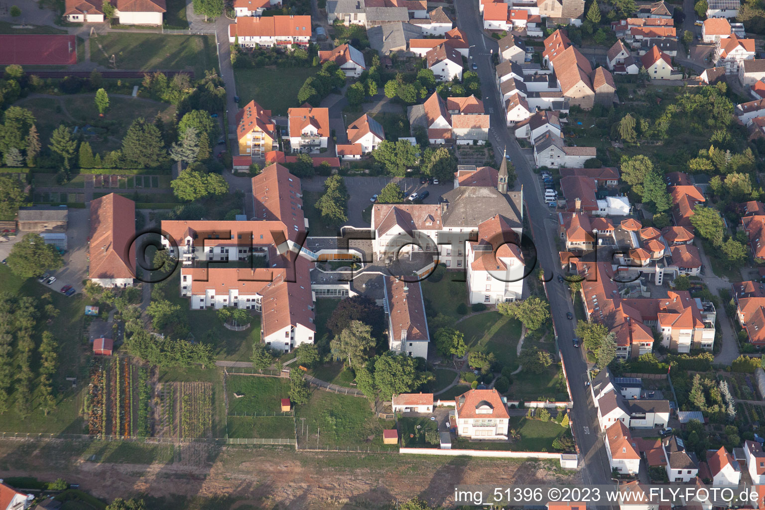 District Herxheim in Herxheim bei Landau in the state Rhineland-Palatinate, Germany viewn from the air