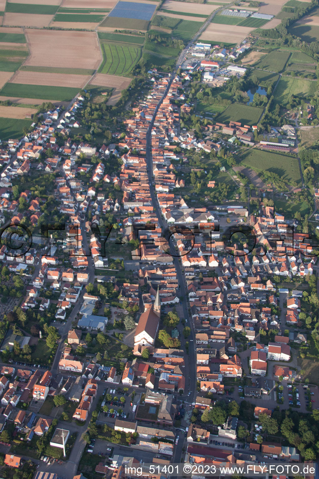 District Herxheim in Herxheim bei Landau in the state Rhineland-Palatinate, Germany from a drone