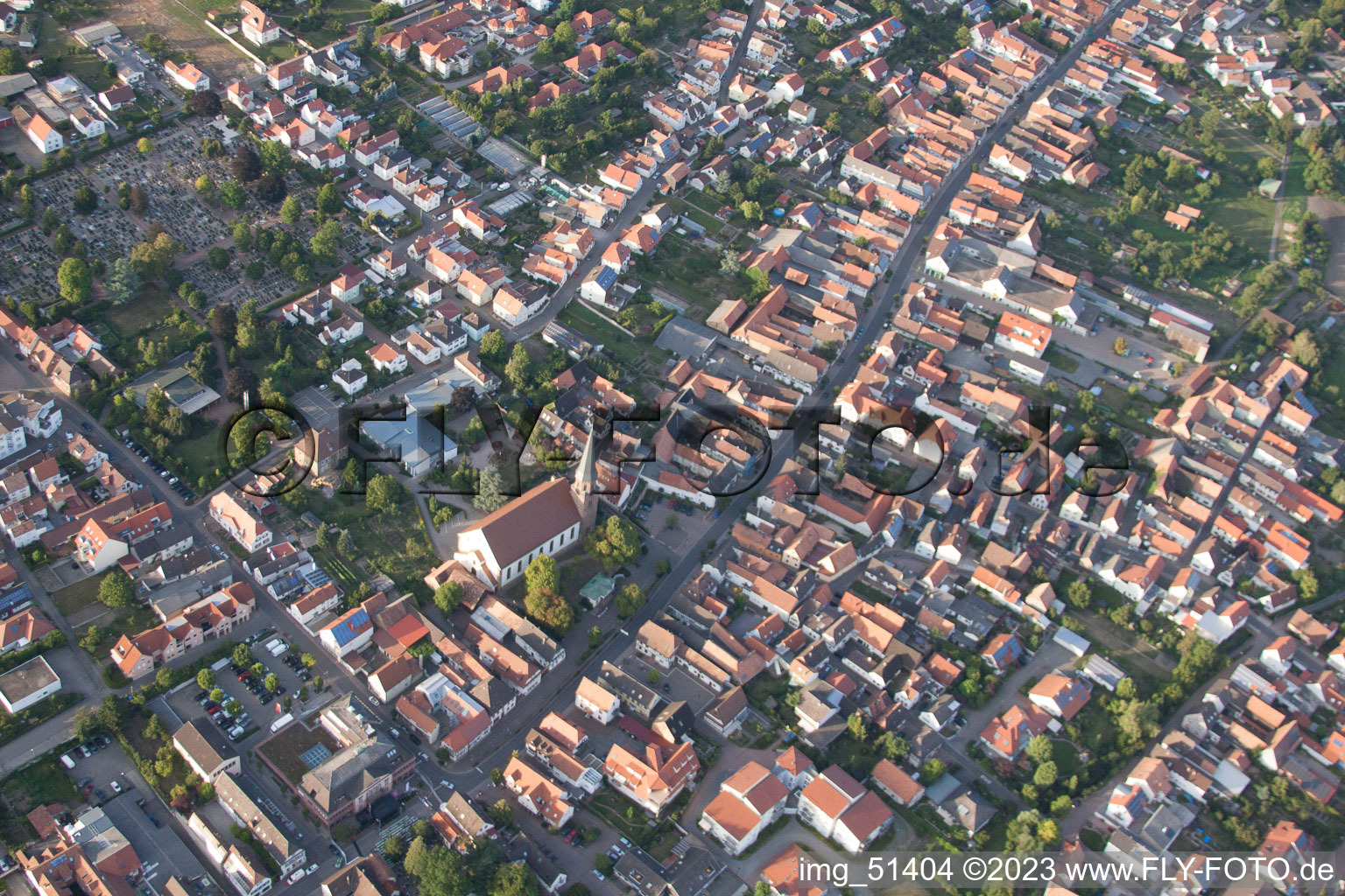 Aerial photograpy of District Herxheim in Herxheim bei Landau in the state Rhineland-Palatinate, Germany