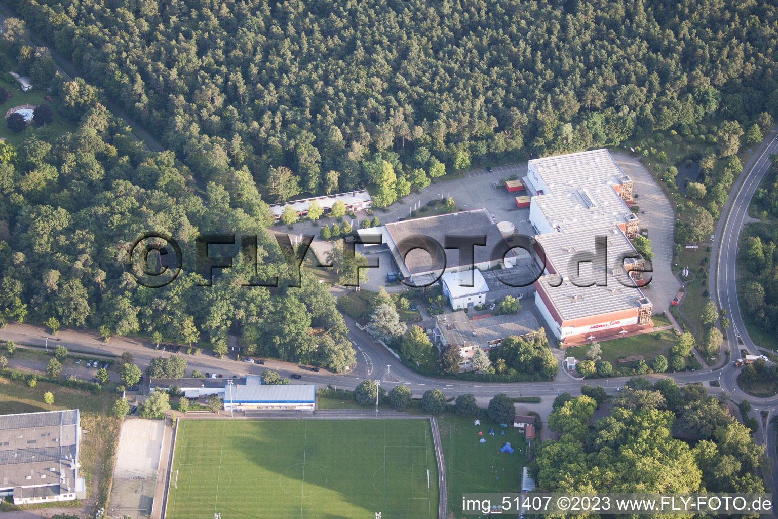 District Herxheim in Herxheim bei Landau in the state Rhineland-Palatinate, Germany from above