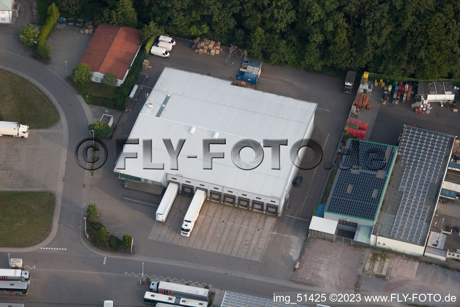 Aerial photograpy of Gäxwald industrial estate in the district Herxheim in Herxheim bei Landau in the state Rhineland-Palatinate, Germany