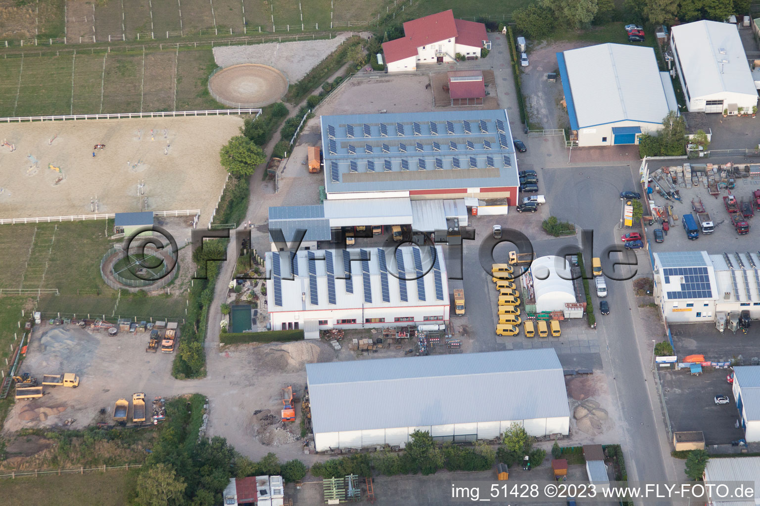 Gäxwald industrial estate in the district Herxheim in Herxheim bei Landau in the state Rhineland-Palatinate, Germany out of the air