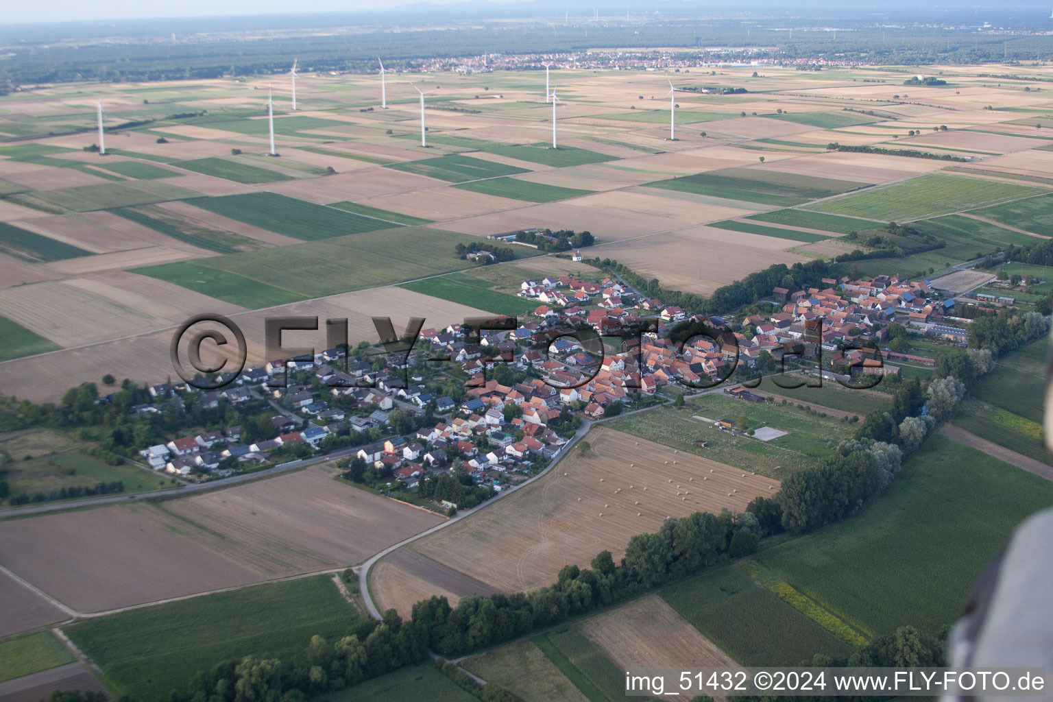 Drone image of Herxheimweyher in the state Rhineland-Palatinate, Germany