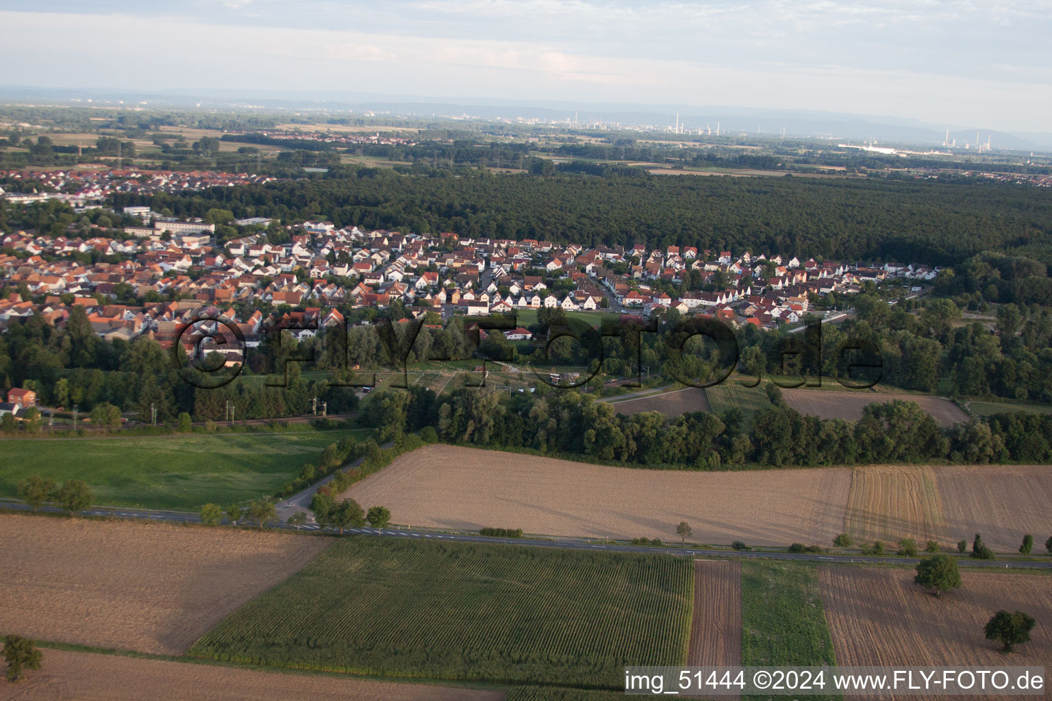 Rülzheim in the state Rhineland-Palatinate, Germany from above