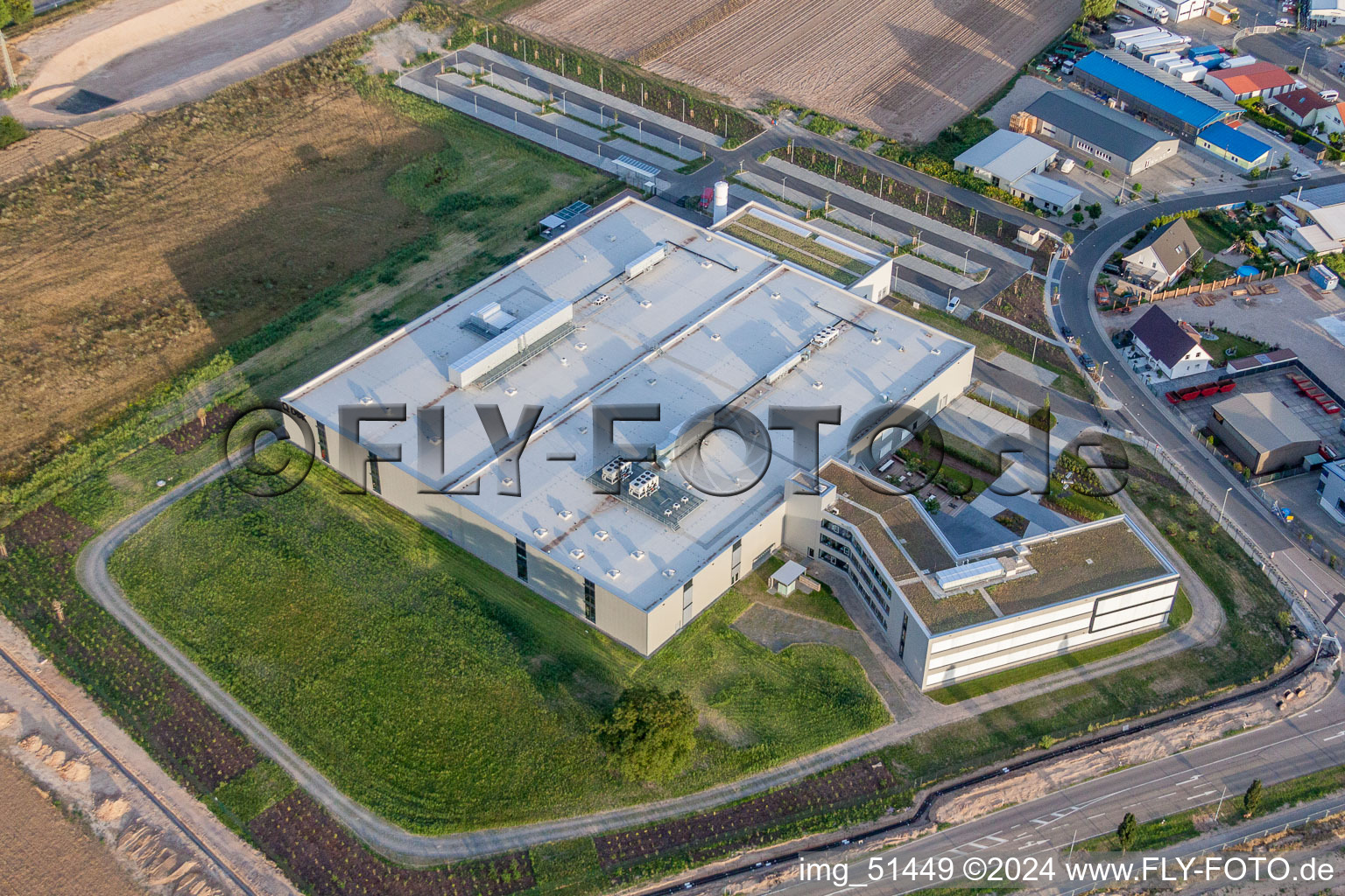 Aerial view of Industrial and commercial area Nord with ITK Engineering GmbH in Ruelzheim in the state Rhineland-Palatinate, Germany