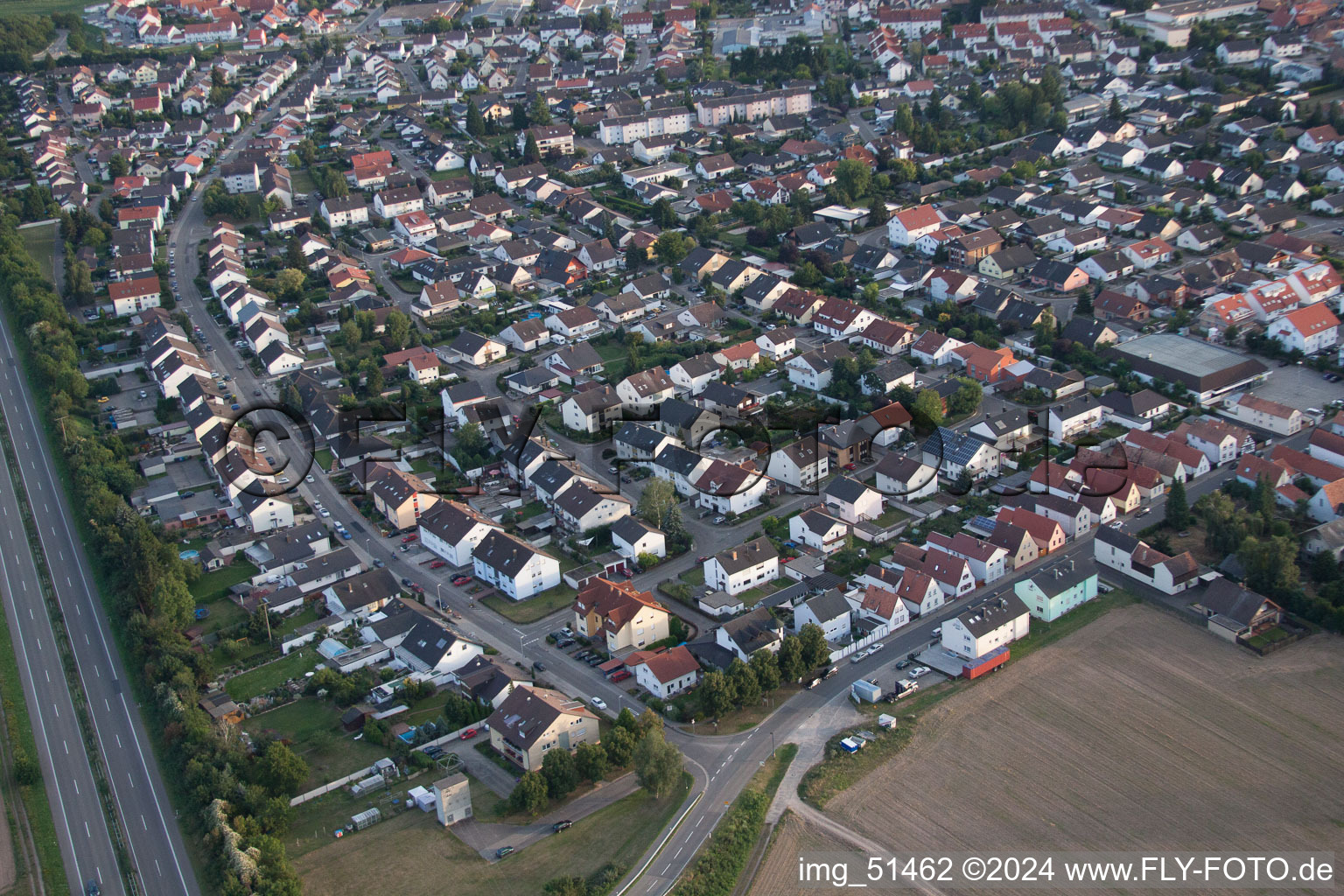 Rülzheim in the state Rhineland-Palatinate, Germany seen from above