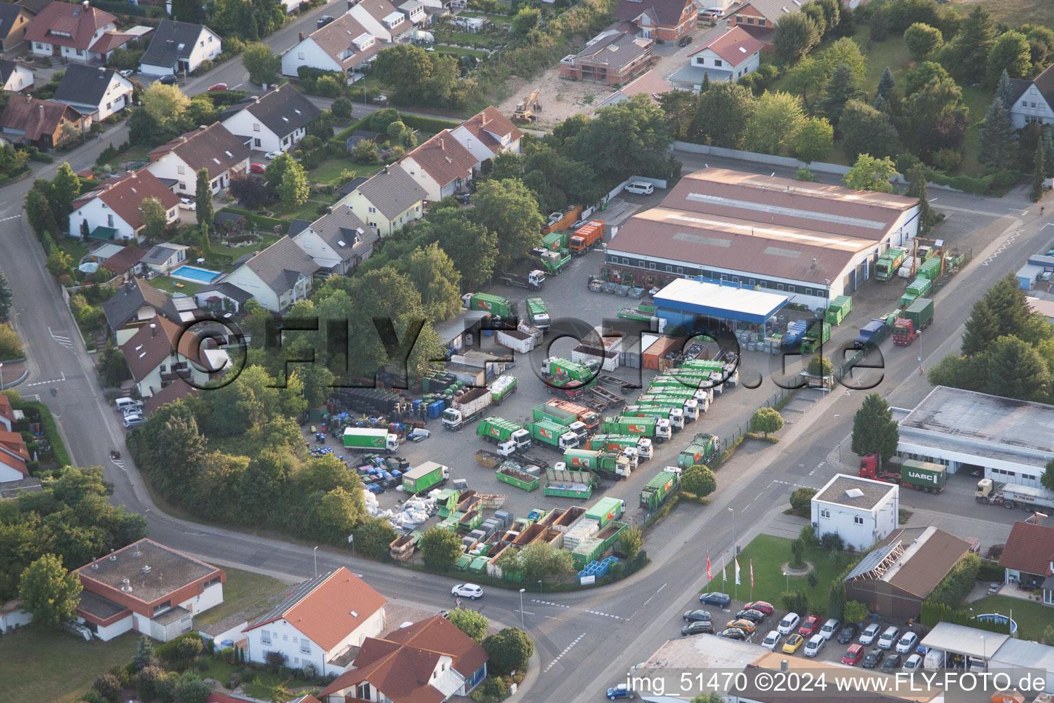 Rülzheim in the state Rhineland-Palatinate, Germany viewn from the air