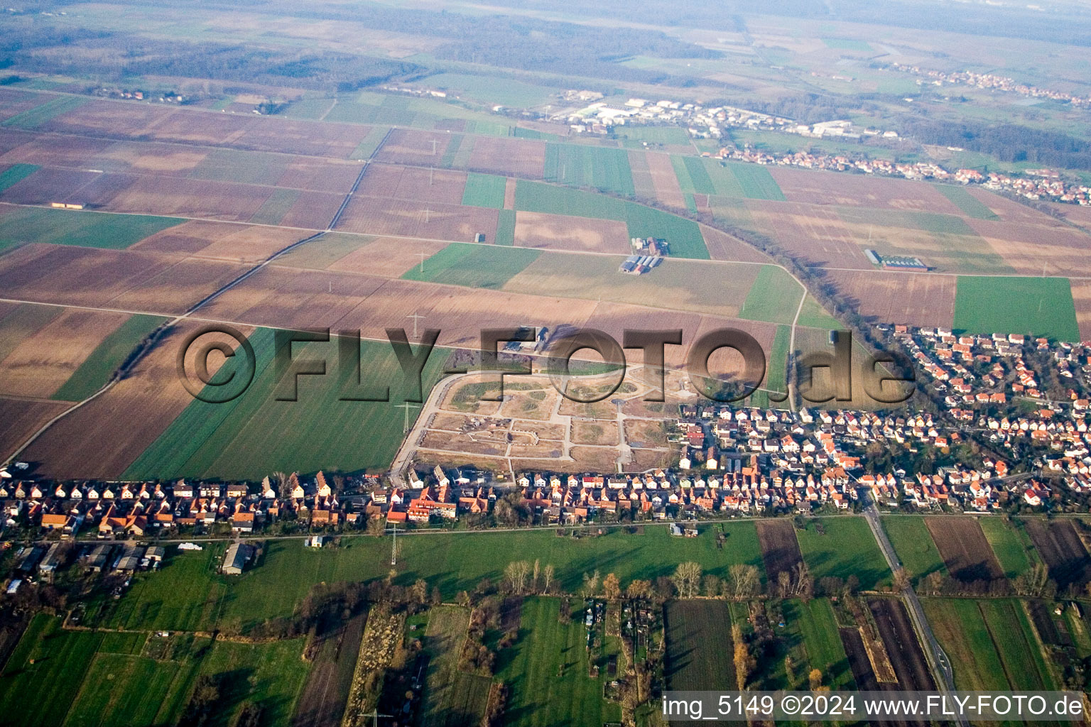 Saarstrasse from the south in Kandel in the state Rhineland-Palatinate, Germany